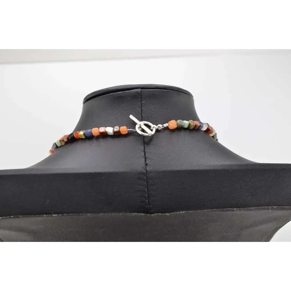 Navajo Mary W. Roanhorse Carved Brown Agate and Glass Necklace Set